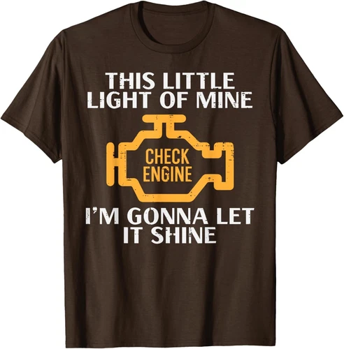s-l500-101 Check Engine Light Shine Funny Car Auto Mechanic Unisex T-Shirt - Image 1