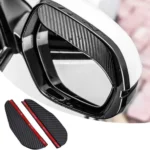 2x Car Carbon Fiber Black Rearview Side Mirror Rain Visor Guard Car Accessories