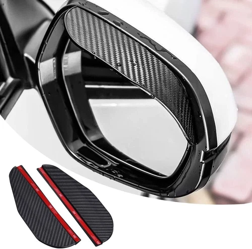 s-l500-103 2x Car Carbon Fiber Black Rearview Side Mirror Rain Visor Guard Car Accessories - Image 1