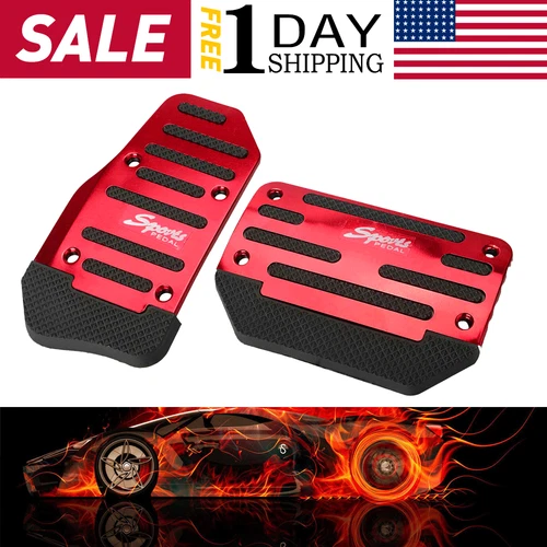 s-l500-106 Universal Non-Slip Automatic Gas Brake Foot Pedal Pad Cover Car Accessories RED - Image 1