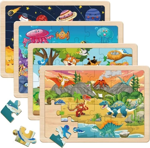 s-l500-157 Puzzles for Kids Ages 4-6, 4 Packs 24 Piece Wooden Jigsaw Puzzle for Toddlers 5 - Image 1