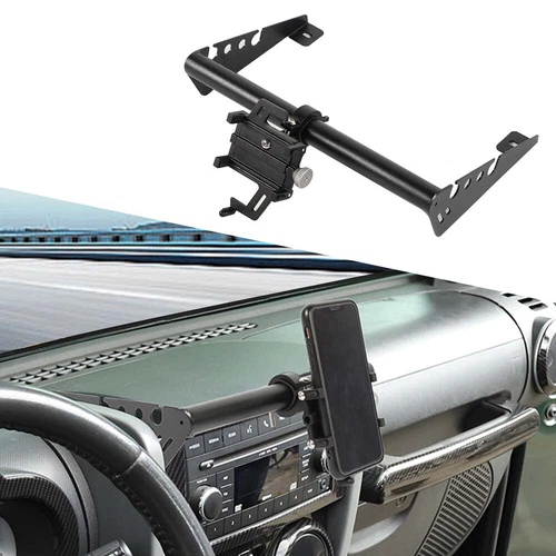 s-l500-166 Metal Dash Phone Holder Mount Stand For Jeep Wrangler JK JKU 2007-10 Accessories - Image 1