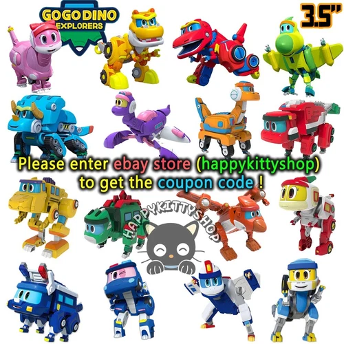s-l500-256 Gogo Dino Mini Dinosaur Transform Robot Figures Kids Boy Vehicle Toys Car 3.5 - Image 1