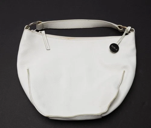 s-l500-273 FURLA Cream/Ivory/White/Off White Pebbled Leather Purse Hand Bag Handbag - Image 1
