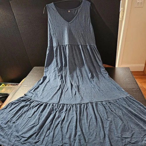 s-l500-299 Women's XL Dress Sleeveless Tshirt Soft Material. Chambray Blue Comfortable - Image 1