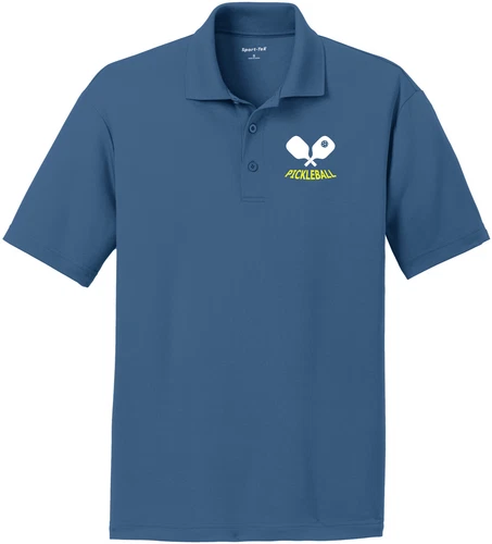 s-l500-30 Pickleball Paddles Chest Print Textured Polo Shirt - Image 1