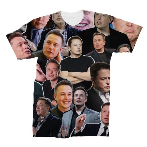 s-l500-433 Elon Musk Photo Collage T-Shirt - Image 1