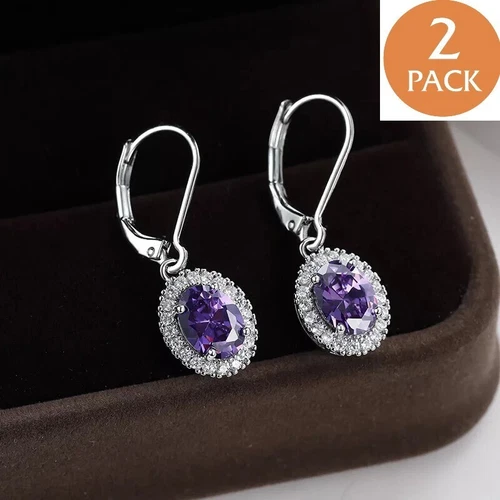 s-l500-91 2x Fashion 925 Silver Filled Drop Earring Women Cubic Zircon Jewelry A Pair - Image 1