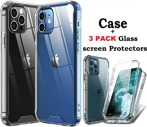 s-l500-99 For iPhone 12 11/Pro/Max/XS/XR/X/8/7 Shockproof TPU Phone Cover+Tempered Glass - Image 1